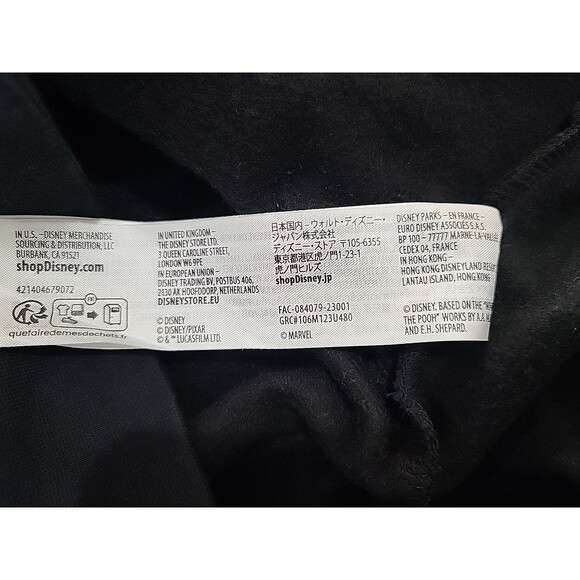 Disney 100 Friend Cropped Hoodie Womens XL Black Pullover Embroidered Characters - Picture 7 of 16